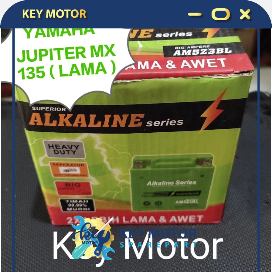 Aki / Accu Kering Alkaline Alkalin Series Motor Jupiter Mx 135 Lama 5A 5 Ampere AM5 AM5Z 3BL AM5Z3BL