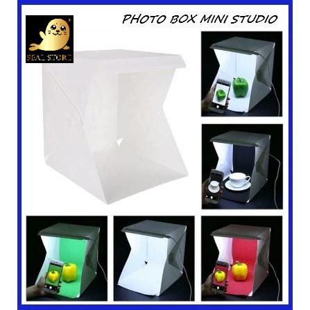 MINI STUDIO BOX LENGKAP LIGHTING LED BACKGROUND/MINI STUDIO FOTO BOX