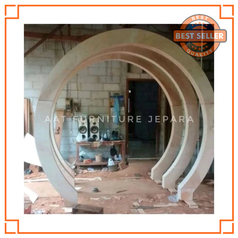 Backdrop Pelaminan Lingkaran / Pintu Masuk / Lorong / Gawang Dekorasi Pelaminan