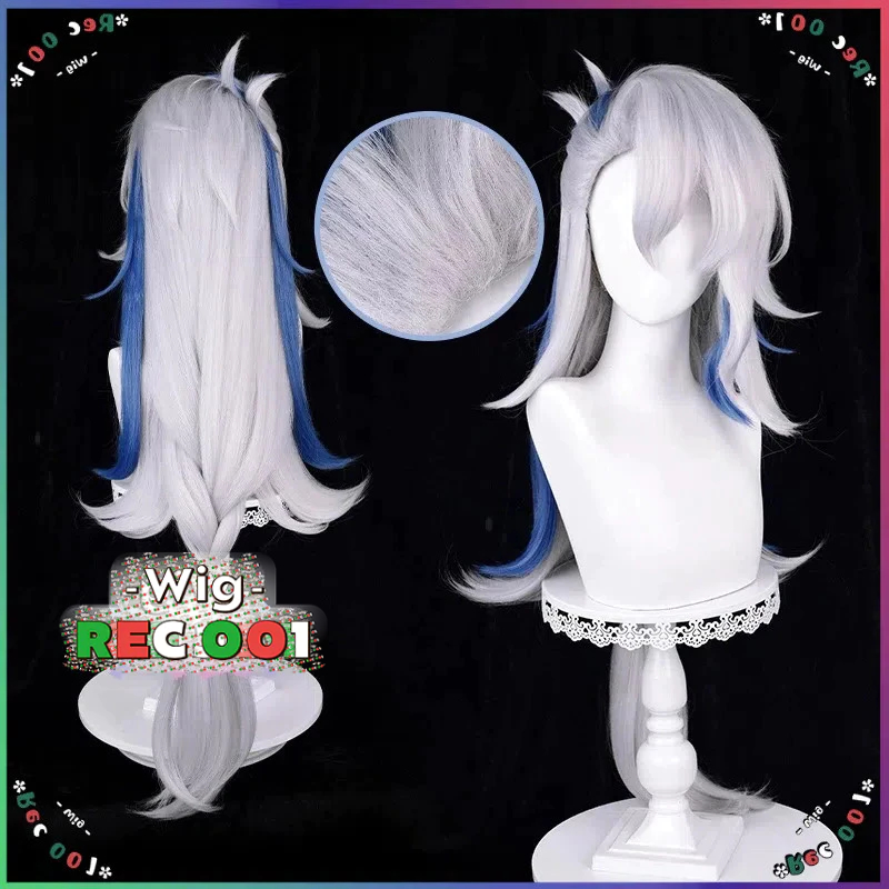 Wig Neuvillette Cosplay Genshin Impact Orang Dewasa/Anak-Anak Dapat Menggunakannya
