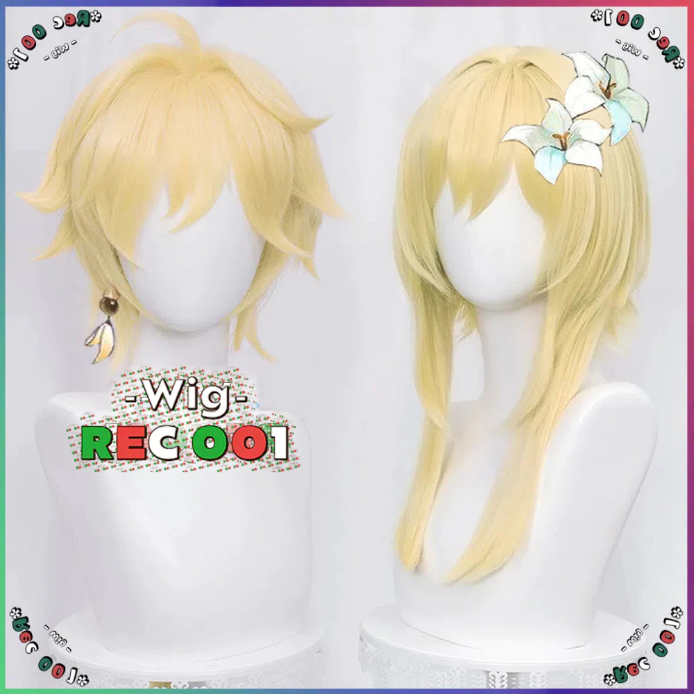 M- Wig Lumine Cosplay Wig Aether Cosplay Genshin Impact Orang Dewasa/Anak-Anak Dapat Menggunakannya