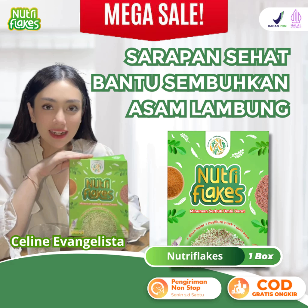 Minuman Sereal Umbi Garut Nutriflakes Terapi Asam Lambung Maag Tipes Diet Sehat Lncarkan Pencernaan