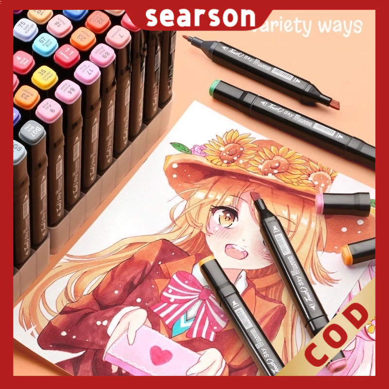 

【READY】168/204 Warna Sketsa Spidol Umum General Marker Set Animation Markers / Twin Market Set Spidol Double-ended Marker Set Animated Marker Sketch Pen
