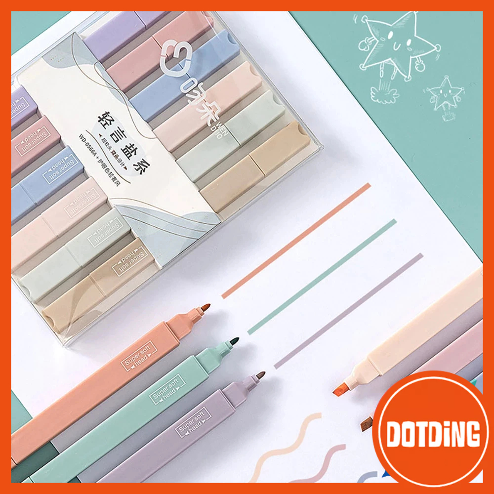 

[COD] 6 PCS Set Pena Stabilo Ujung Ganda Macaron Spidol Seni Kawaii Warna Permen Manga Pena Berwarna Ujung Lembut Alat Tulis Perlengkapan Siswa