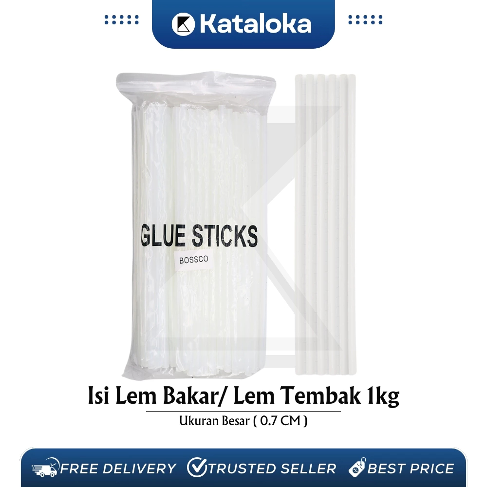 

Glue Stick Refill Lem Bakar Isi Lem Tembak BOSSCO 1 KG / Pistol Lem Tembak / Lem Lilin / Hot Melt
