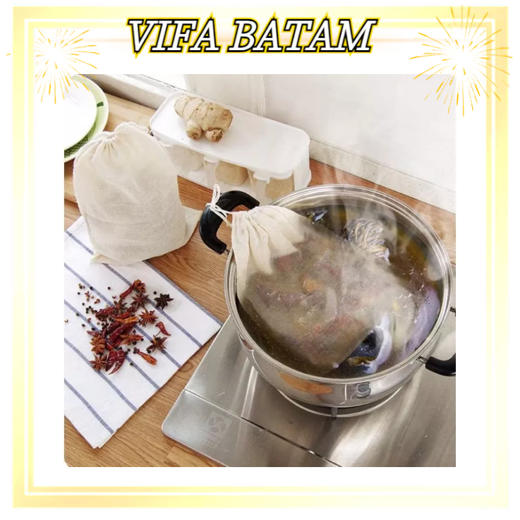 VIFA_BATAM Kantong Saringan Jamu/Kain Saringan Untuk Bumbu/Rempah Rempah