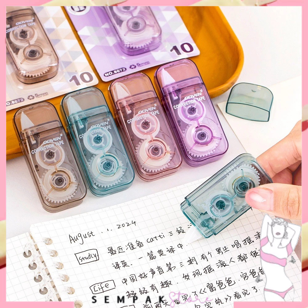

SS Correction Tape Smoky Color 3 Meter Students Stationary School Supplies Multiple Color 3M Penghapus Pena Roll Kertas