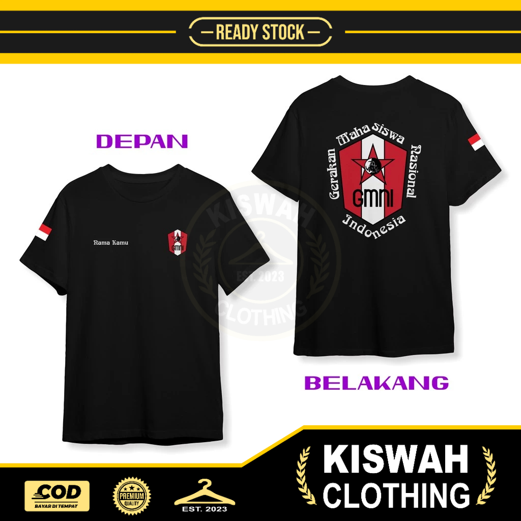 Kaos Tshirt GMNI Gratis Nama Kamu DB Kaos Distro