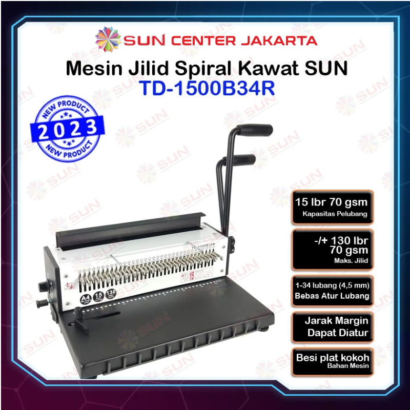 

HenJO Mesin Jilid Spiral Kawat A4 TD-1231 / TD-1500B34R