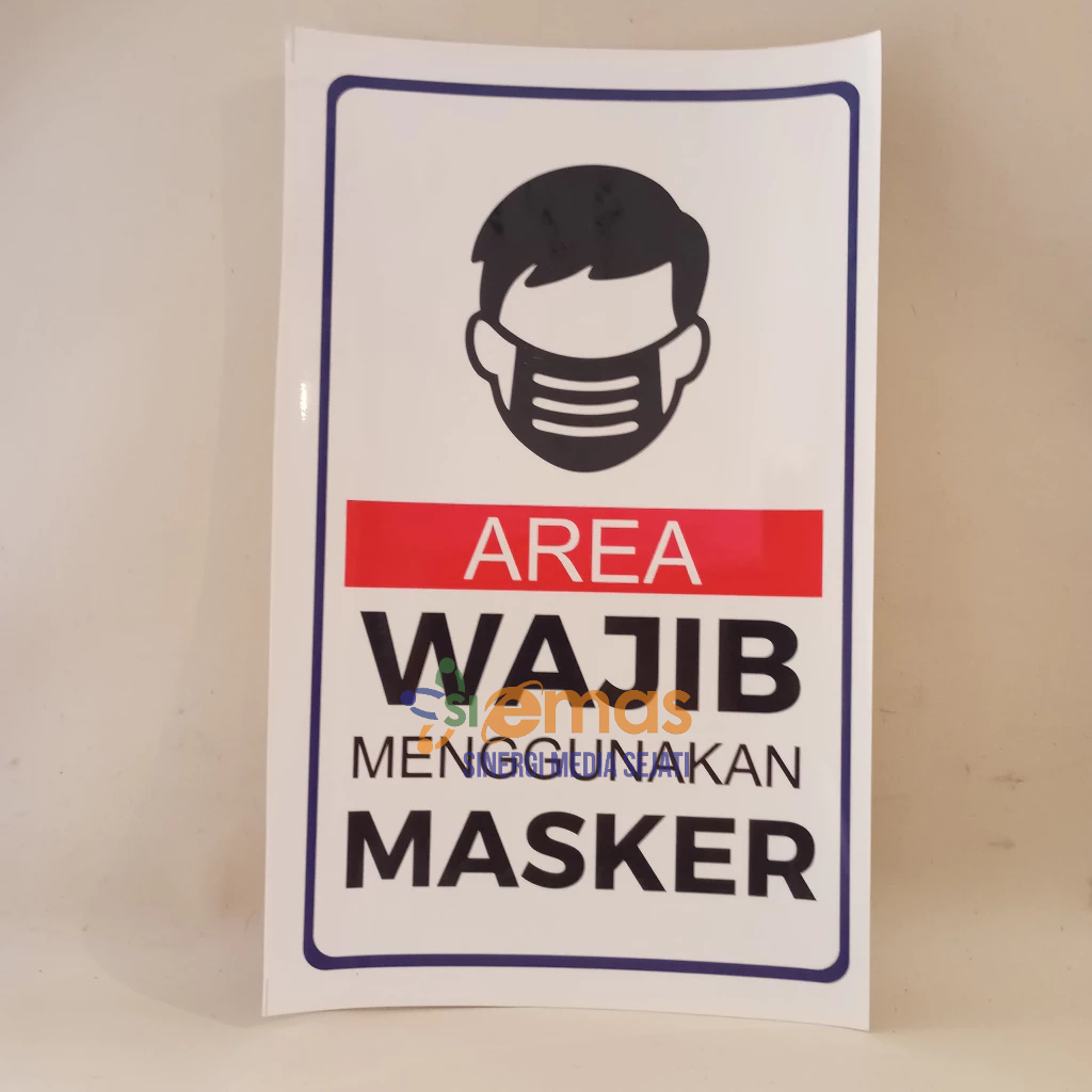

Stiker Area Wajib Menggunakan Masker