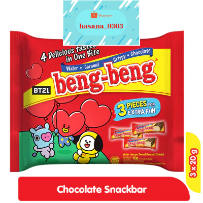 

beng-beng Wafer Rice Crispy Cokelat 3 x 20 g