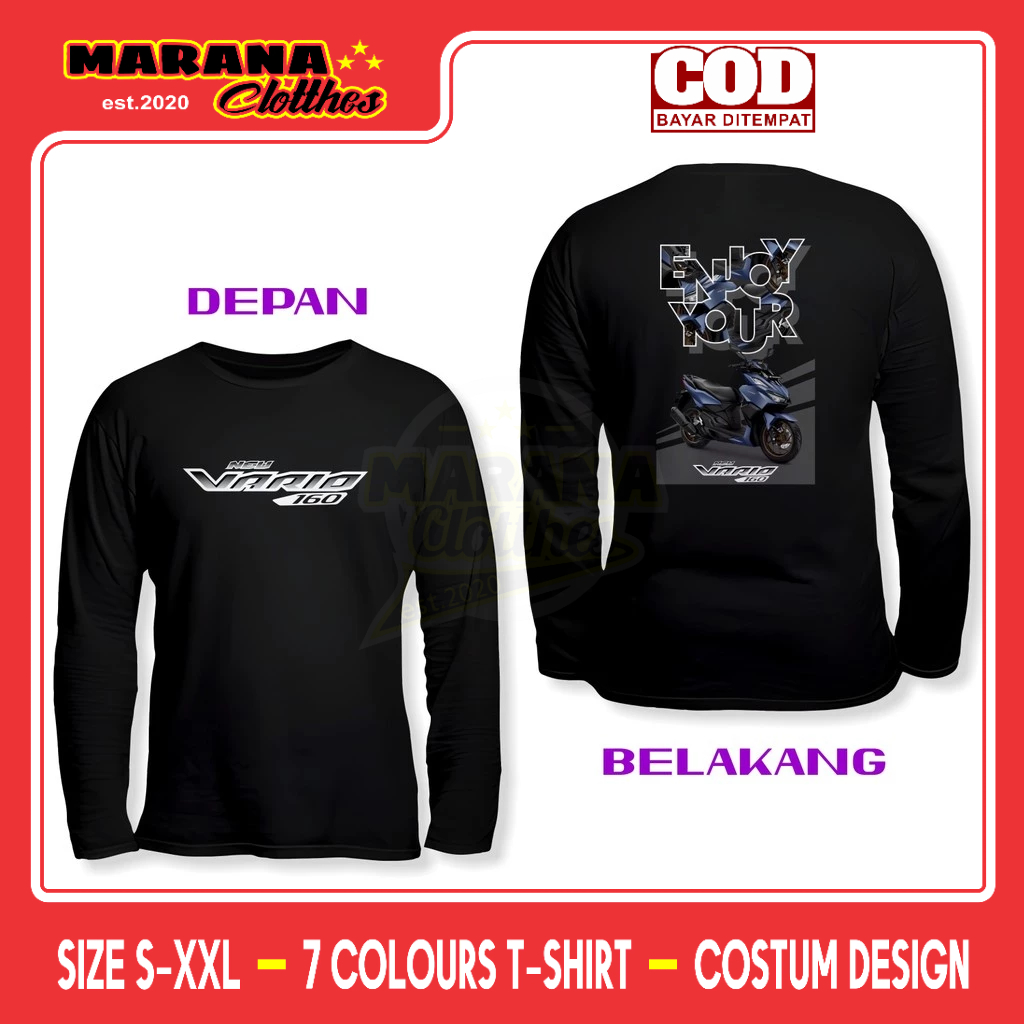 Kaos Enjoy Your Vario 160 Honda New Vario 160 DB Lengan Panjang Kaos Distro