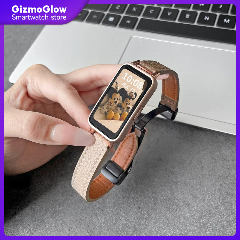 Untuk Gelang Huawei 10/9/8/7 Tali Kulit Tahan Air Tahan Keringat Aksesori Jam Tangan Huawei Universa