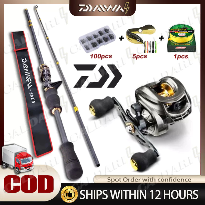 Set Satu Joran alat pancing Casting set  Joran Pancing Set 1.8M 2.1M Ultra Light Carbon 20kg 7.2:1 1