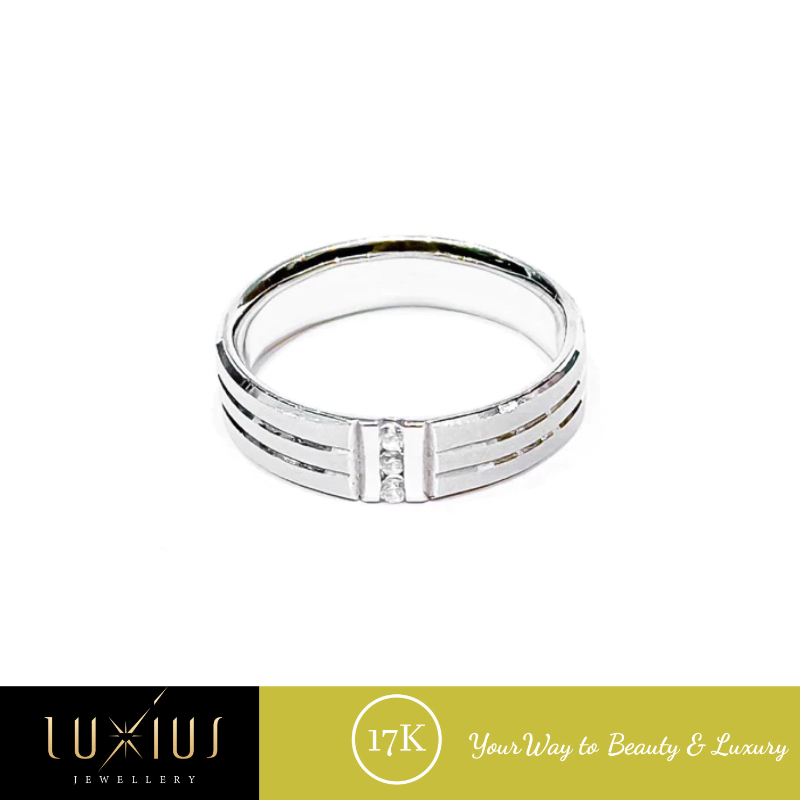 Cincin Emas Kawin Putih Whitegold 17K Luxc0014 Luxius