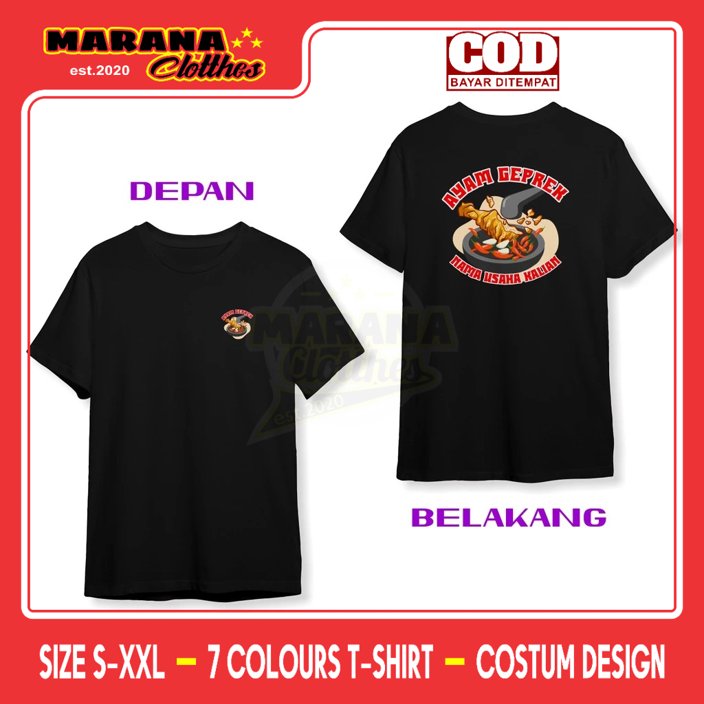 Kaos Makanan Ayam Geprek Gratis Nama Kamu DB Baju Distro