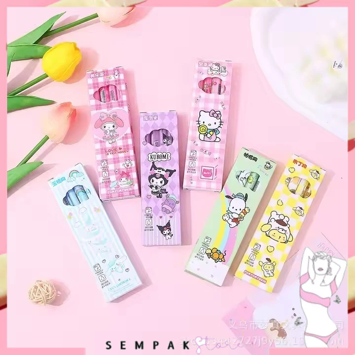 

SS Pena 4in1 Karakter Kartun Series Pulpen Mekanik 0.5mm isi 4pcs Pulpen Gel Warna Hitam Bolpoint