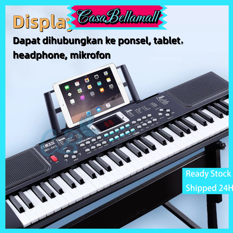 ✌Termurah-COD✌61 Keys Electric Piano Untuk Pemula / Keyboard Kombinasi / Piano Keyboard