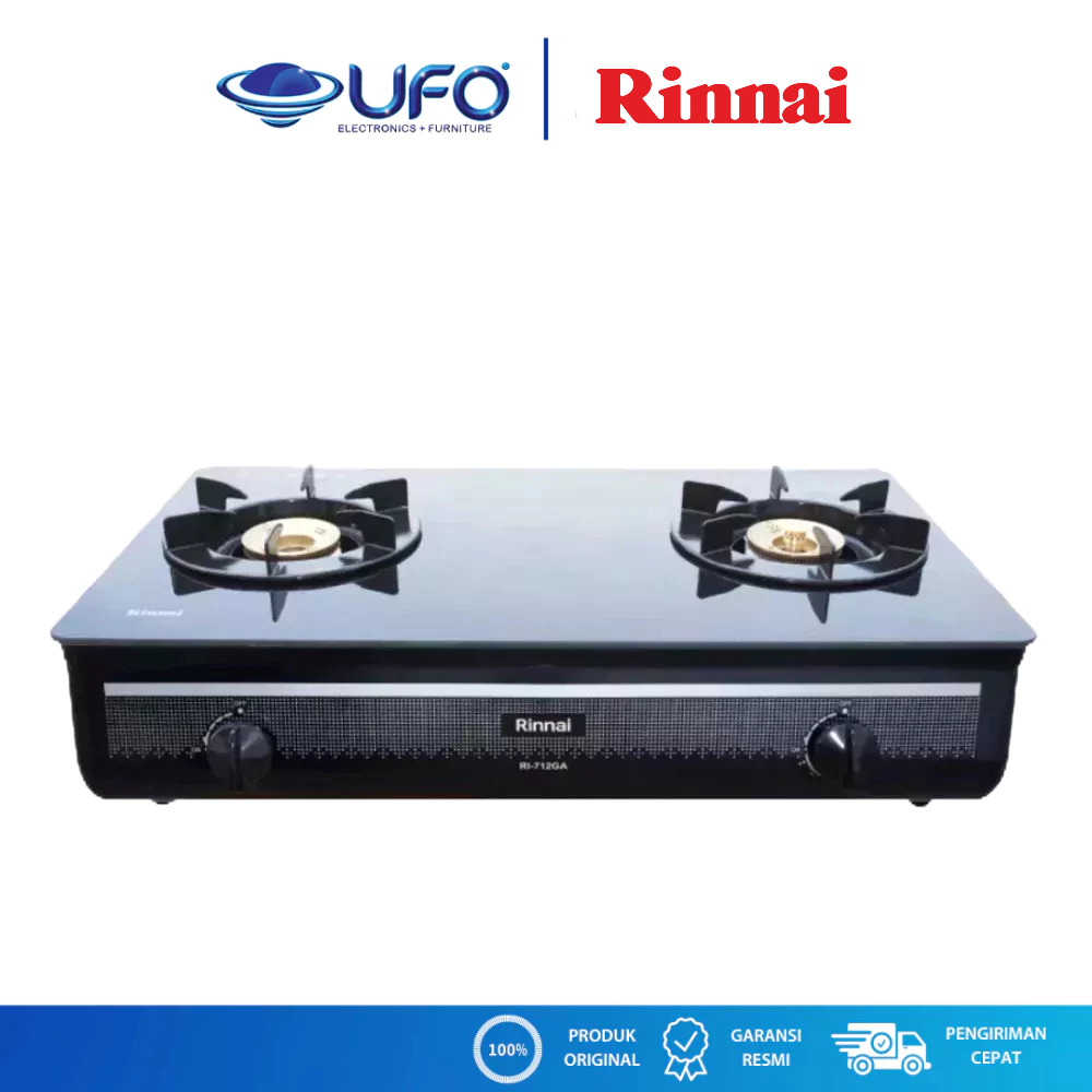 Rinnai Kompor Gas 2 Tungku Tempered Glass RI712GA