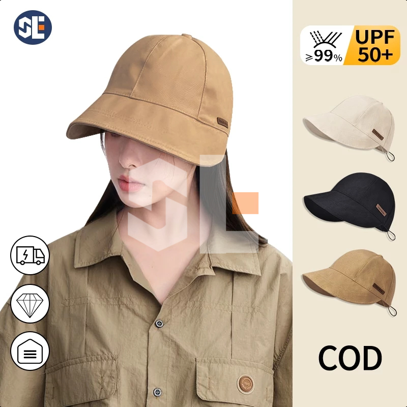 Shulanger Topi Matahari Topi pantai wanita berhijab impor bucket hat korea topi wanita korean style
