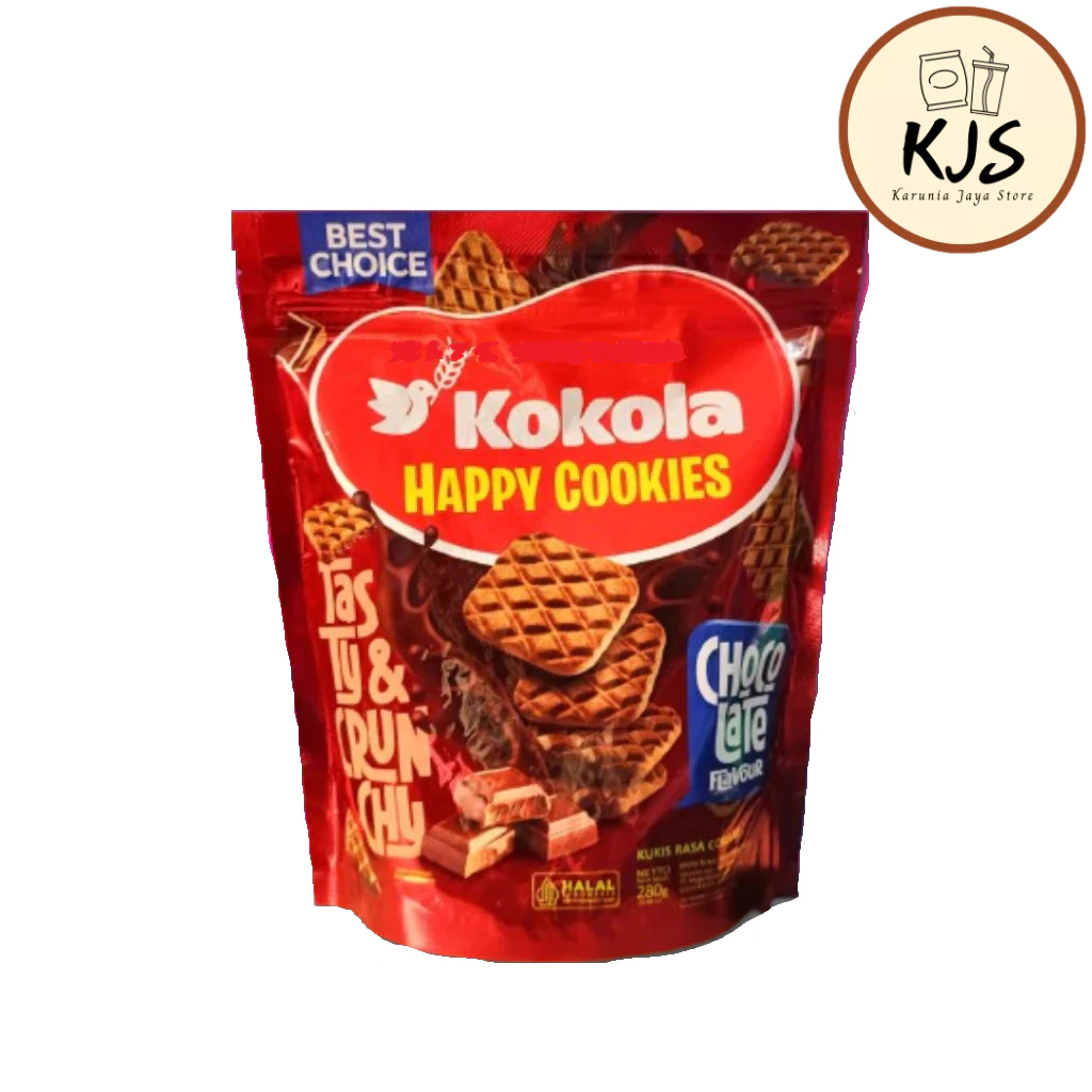 

KOKOLA HAPPY COOKIES CHOCOLATE/MILKY VANILLA 280gr (HARGA PER BAG)