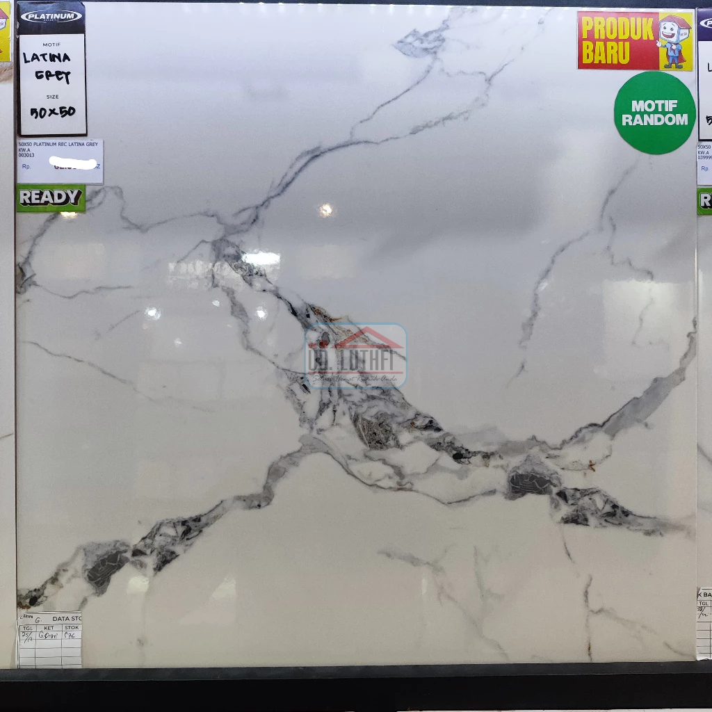Keramik Lantai Halus 50x50 Platinum Latina Grey - Keramik Rectified / Keramik Nat Cutting Jepara