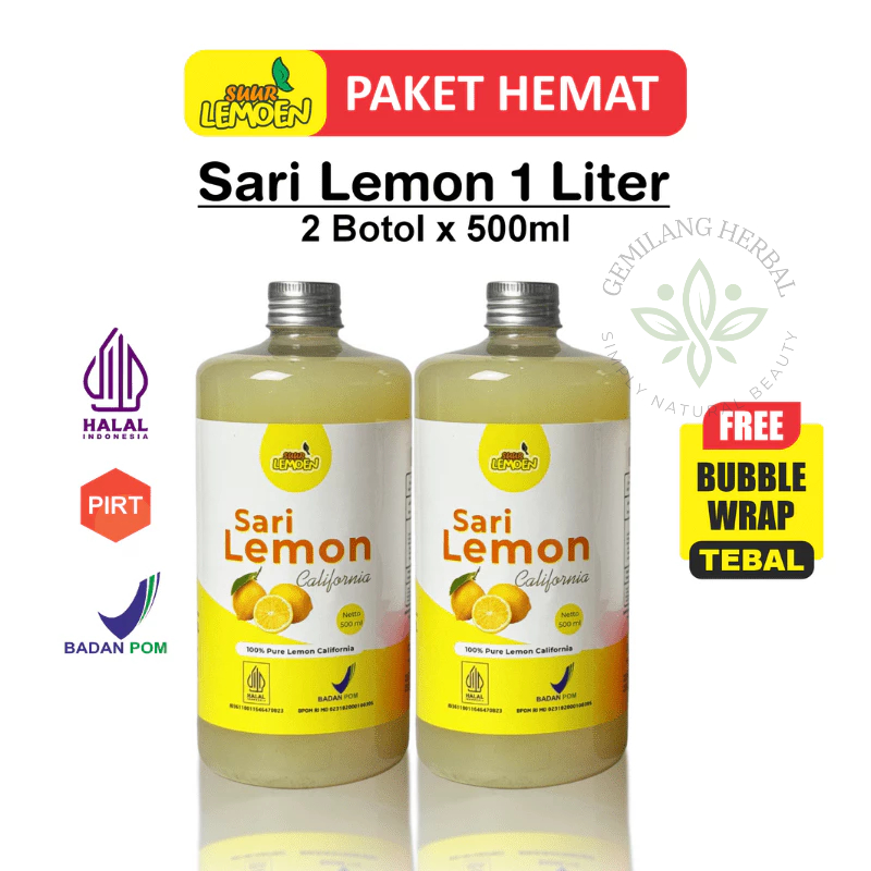 

Suur Lemoen - Sari Lemon Murni 1 Liter Dan 250mlx2 - Fresh Air Lemon Alami Untuk Diet Detox - Halal dan BPOM (By Suur Lemoen) - PBG