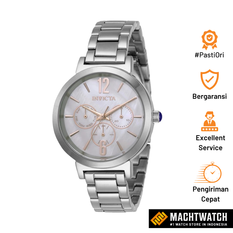 Jam Tangan Wanita INVICTA Angel 31082 Mother of Pearl Dial Stainless Steel Strap