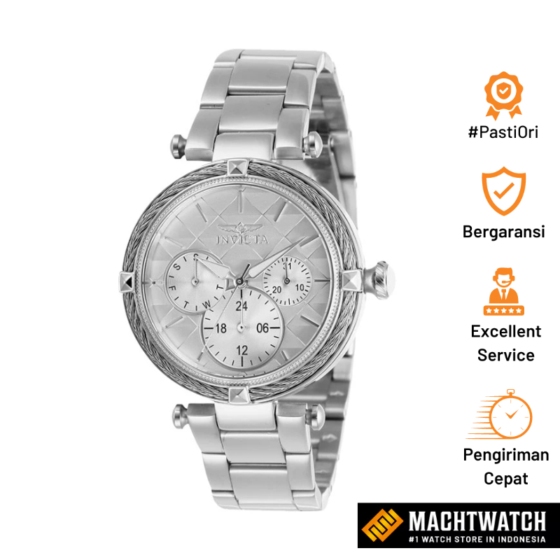 Jam Tangan Wanita INVICTA Bolt 28955 Silver Dial Stainless Steel Strap