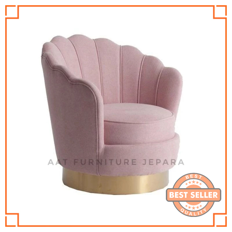 KURSI KERANG KAKI LINGKARAN GOLD MINIMALIS / KURSI KERANG TERBARU FURNITURE MURAH