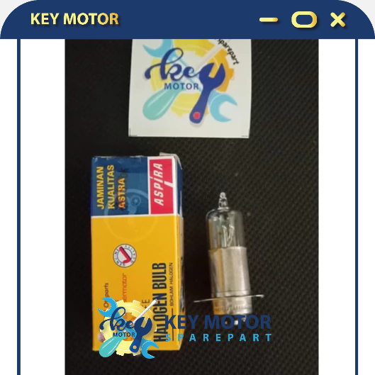 Bohlam Bola Lampu Depan HALOGEN Aspira H5 Kaki 3 Motor 100% Asli