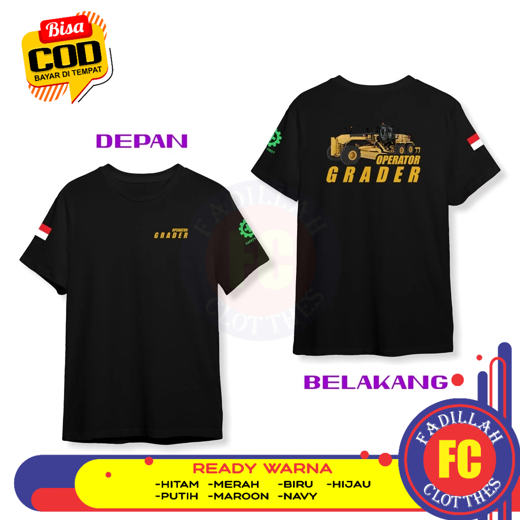Baju Kaos Alat Berat Operator Grader DB Kaos Distro