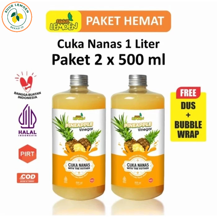 

Terlaris Suur Lemoen Cuka Nanas 1 Liter - Cuka Nanas Obat Diabetes - Organic Pineapple Cider Vinegar - By Suur Lemoen Bekasi