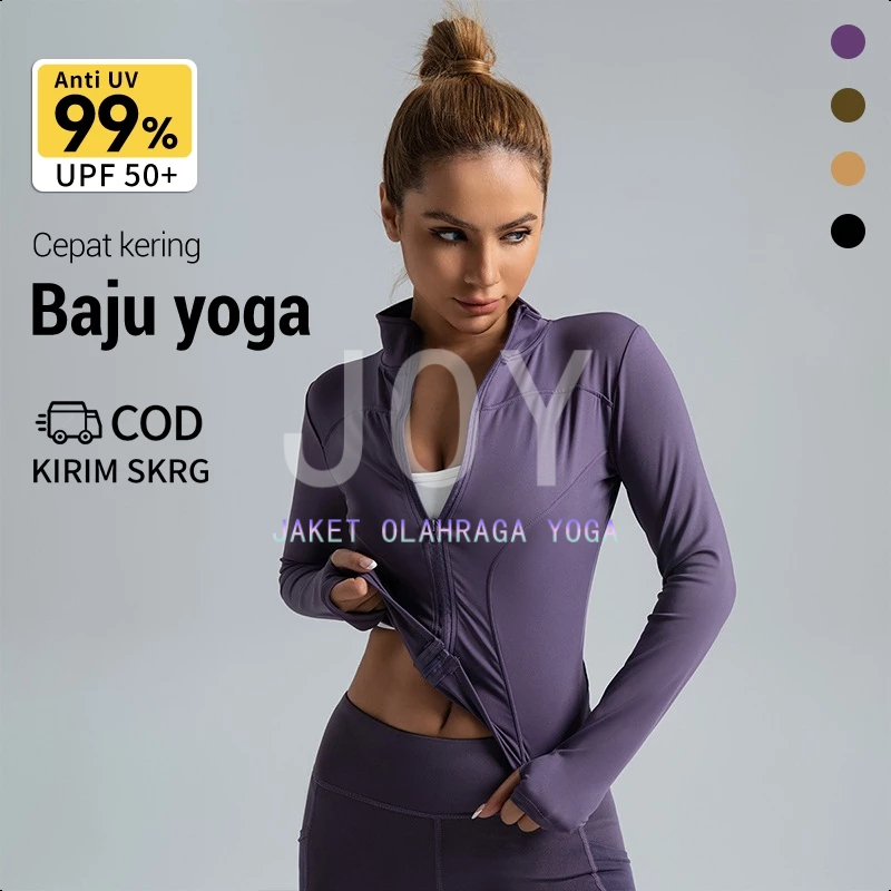 Jaket olahraga yoga jaket anti uv wanita baju senam Jaket olahraga jaket anti uv/jaket