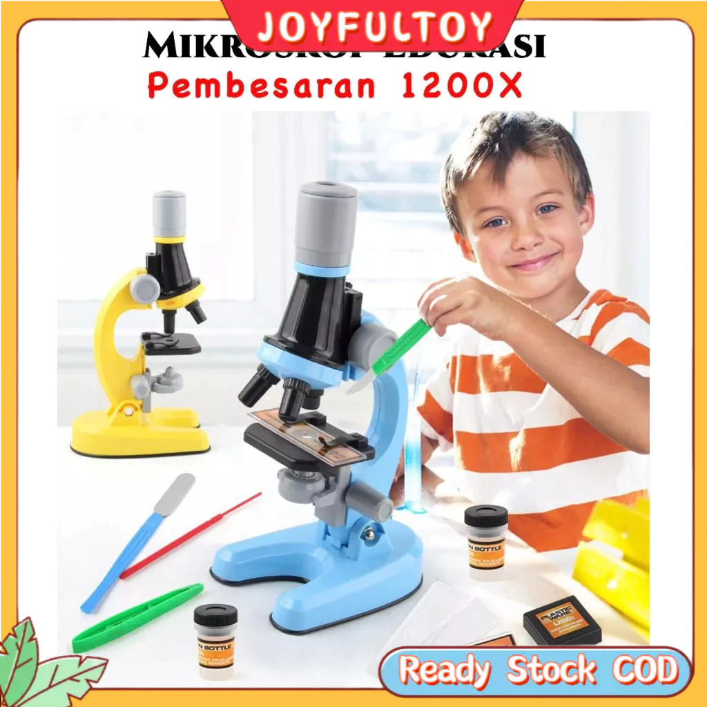 [1200X]Upgrade 1200X Mikroskop Science Educational Toys Kit Lab Homeschool Mainan Untuk Hadiah Anak-