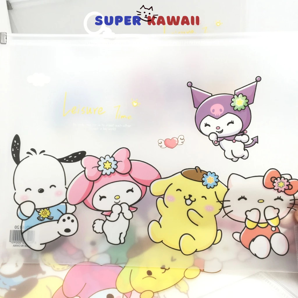 

SK 367 - map File holder zipper lock karakter sanrio kuromi melody / file organizer tema kartun lucu