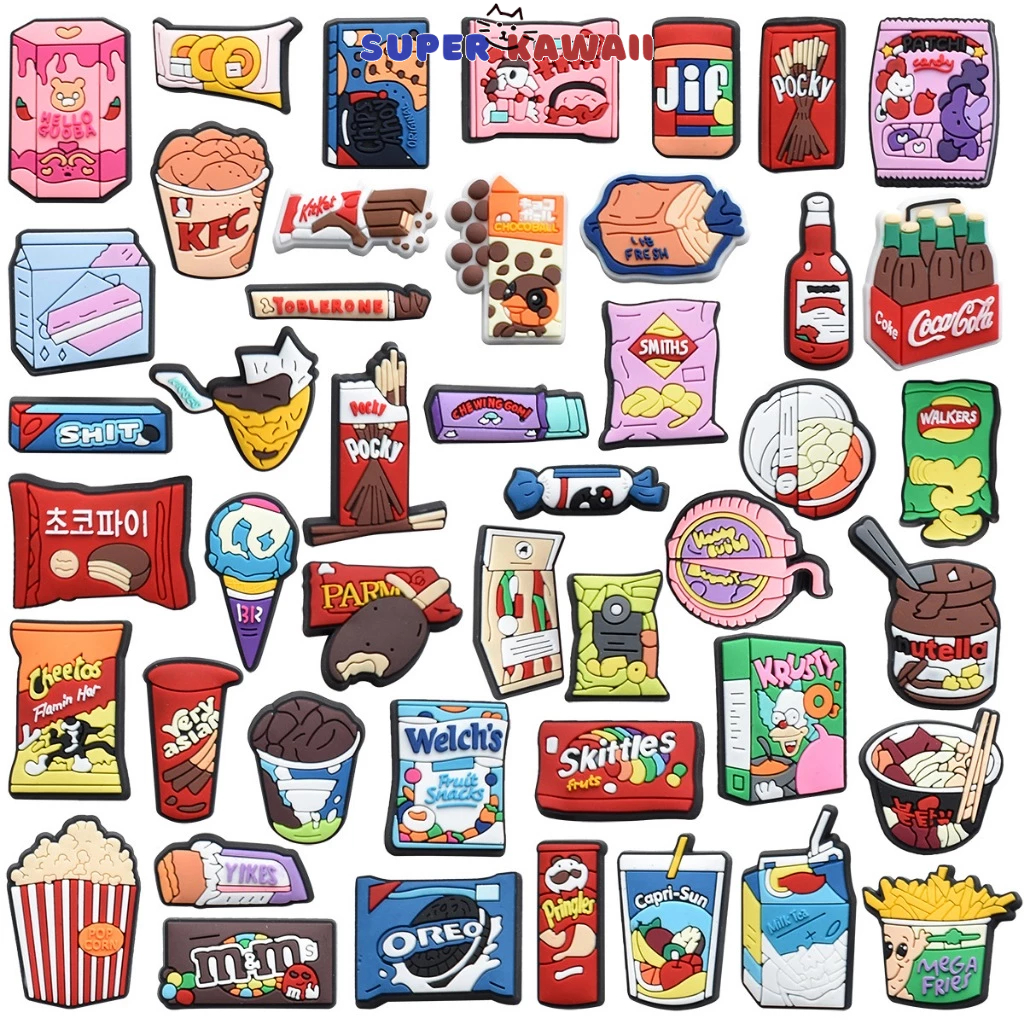 SK 321 - Hot Toys kartun crocs charms tema makanan snack cemilan / aksesoris crocs  shoe / DIY akses