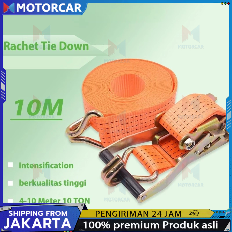 Rachet tie down/8-10 meter Trek belt /10 ton tali sound/tali barang/Track webbing cargo lashing 5CM*