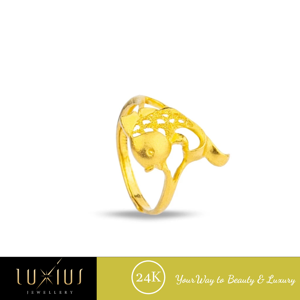 Cincin Emas Koi Hoki Yellow Gold 24K Luxc0186 Luxius