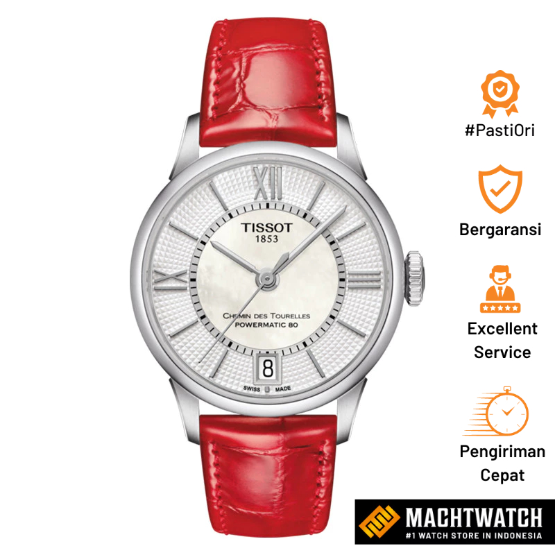 Jam Tangan Wanita Tissot Chemin Des Tourelles Powermatic 80 Lady 32mm T-Classic T099.207.16.118.00 R