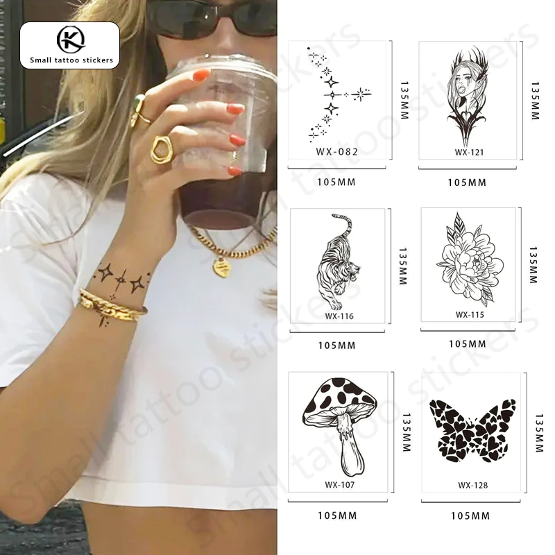 Tattoo stickers 13.5X10.5cm herbal new juice long-lasting men and women waterproof non-reflective in