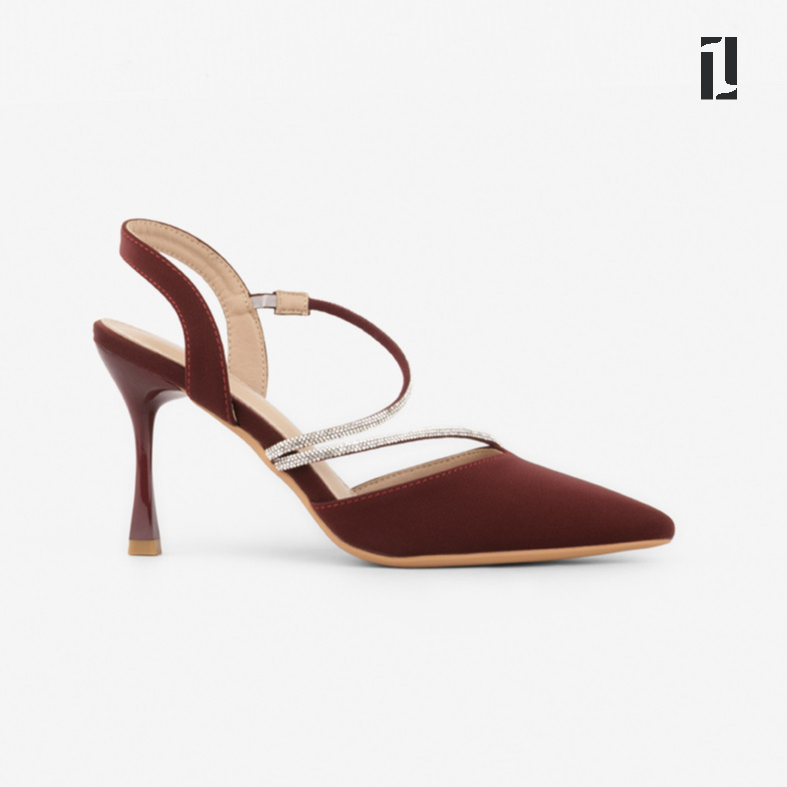 Lawrensia Erika - Sepatu Heels Wanita Satin Suede Pesta 9.5 Cm - QF3357-8A