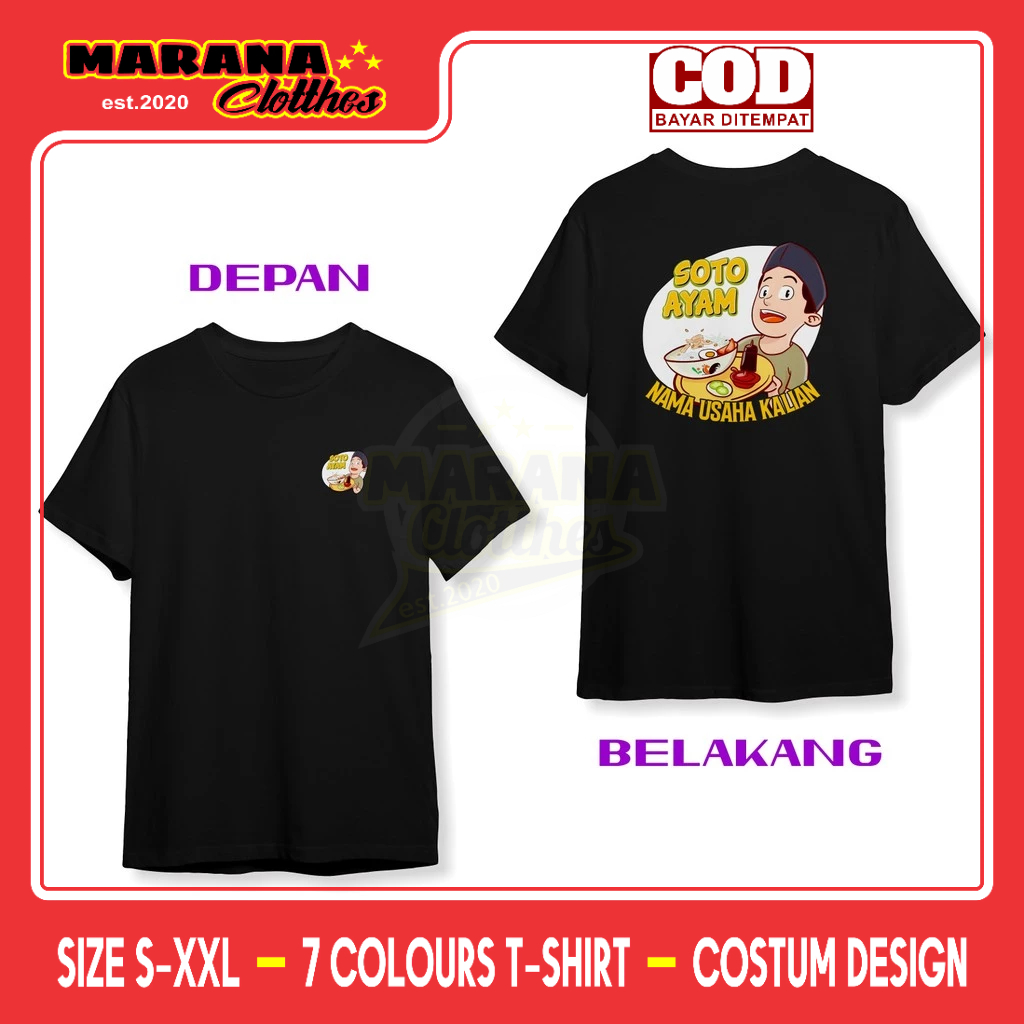 Kaos Makanan Soto Ayam Gratis Nama Usaha Kalian DB Baju Distro