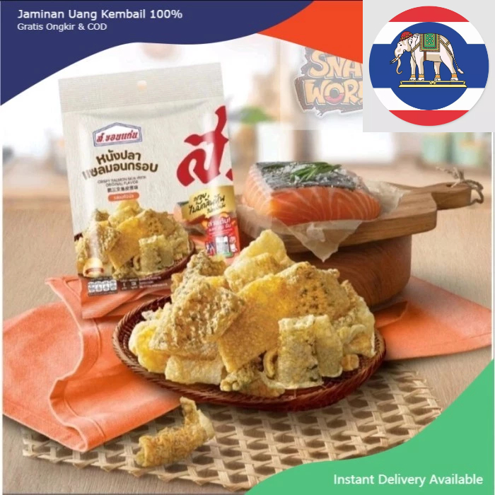 

original crispy salmon skin with original s.khonkaen thailand 14 gr snack