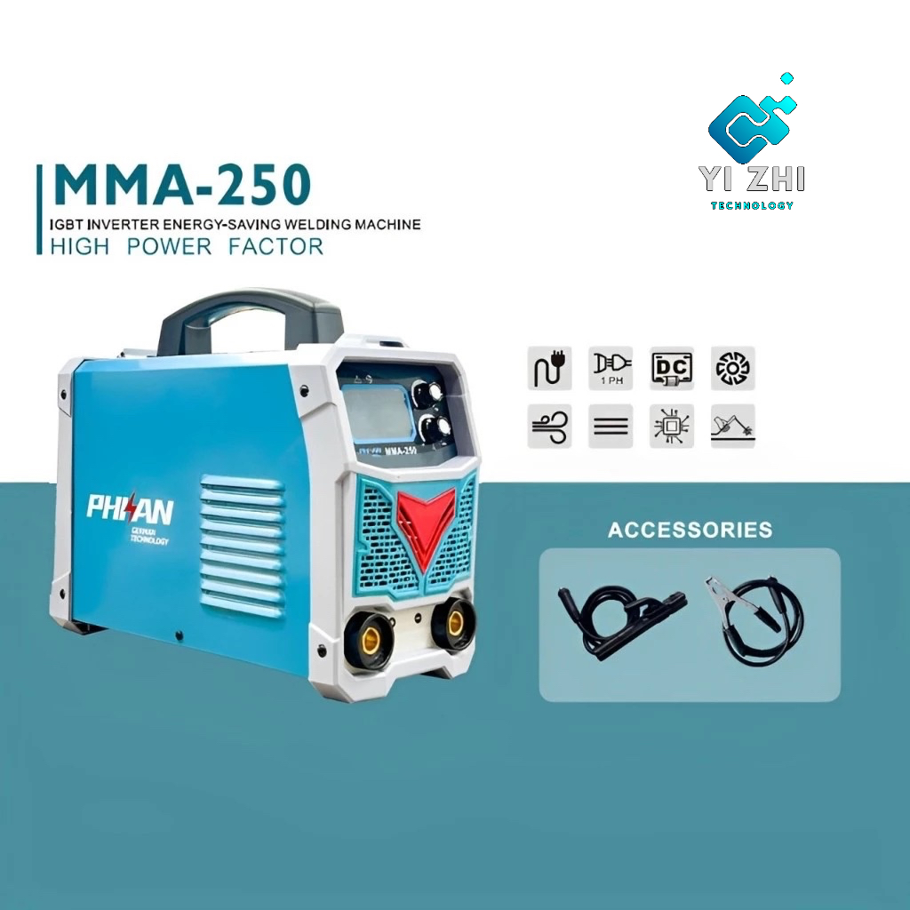 ( YiZhi )Mesin Las Listrik Inverter MMA -250 Mesin Las Hemat Energi Portable Welding Machine 220V Tr