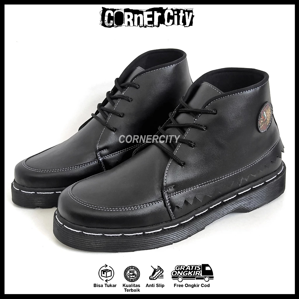 CORNERCITY Narger - Sepatu Boots Pria Tinggi Docmart Kasual