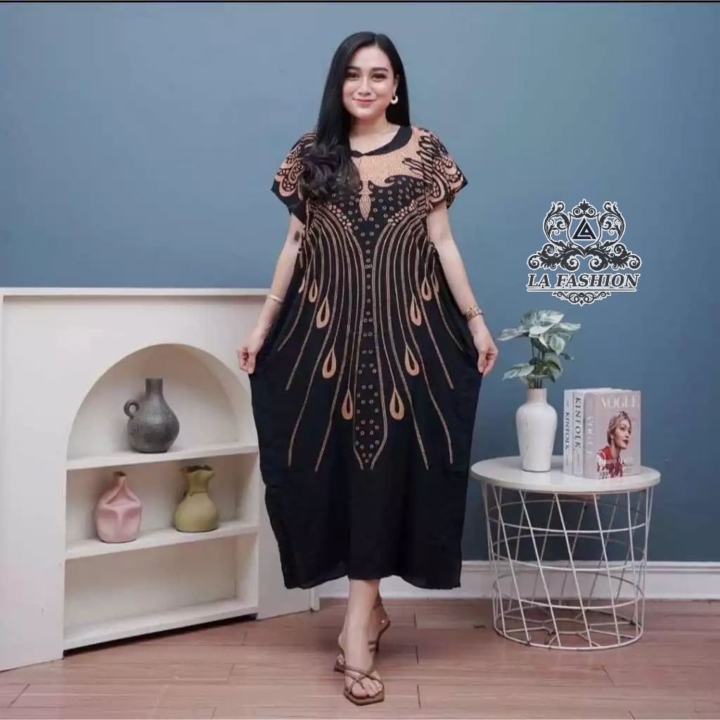 DASTER  LOWO JUMBO BATIK COKLAT MOTIF MERAK RESLETING DEPAN | Dress Bumil Busui Murah Kekinian