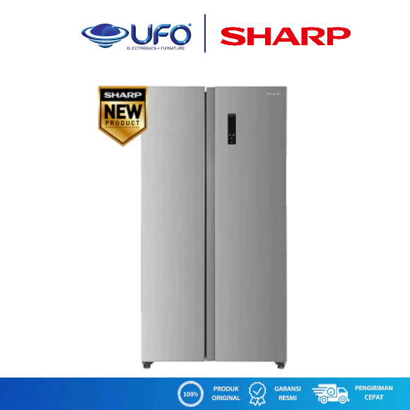 Sharp Kulkas 2 Pintu Side By Side Inverter Lemari Es 442 Liter SJIS50MASL