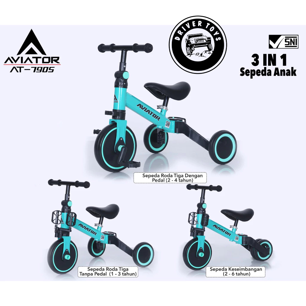 Sepeda Aviator Roda 3 Sepeda Anak Aviator Sepeda Anak Roda 3 Balance Bike AT7905 Toys Driver