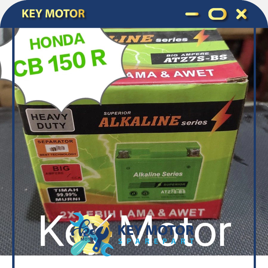 Aki / Accu Kering Alkaline Alkalin Series Motor Honda CB 150R 150 R 7A 7 Ampere ATZ7S ATZ7 ATZ 7S 10